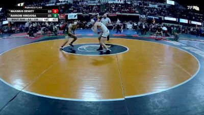 AA - 138 lbs Cons. Round 2 - Ransom Hinojosa, Great Falls CMR vs Maximus DeWitt, Billings Senior High School