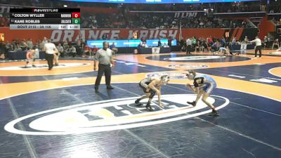 3A 106 lbs Quarterfinal - Colton Wyller, Aurora (Marmion Academy) vs Kane Robles, Joliet (Catholic Academy)