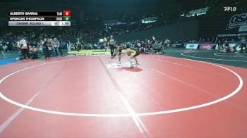 6A Boys 157 lbs Champ. Round 1 - Spencer Thompson, Roosevelt Boys vs Alberto Barral, Tualatin Boys