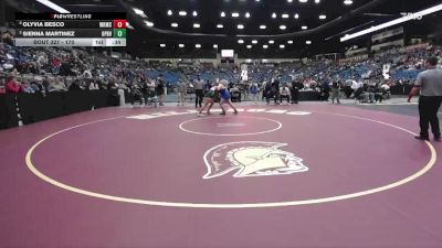 170 lbs Cons. Round 3 - Sienna Martinez, Overland Park - Blue Valley Southwest HS vs Olyvia Besco, Wichita-Kapaun Mt.Carmel Hs