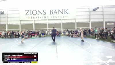 120 lbs Semifinal - Ryder Christensen, Wasatch Wrestling Club vs Ethan Sharp, Utah