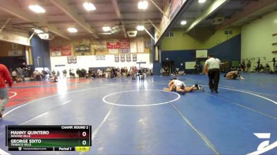 285 lbs Champ. Round 2 - George Sixto, Trabuco Hills vs Manny Quintero, Shadow Hills