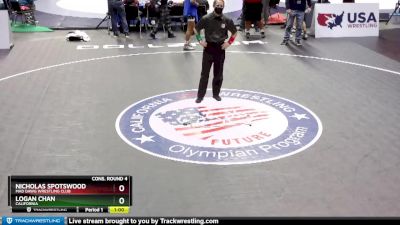 132 lbs Cons. Round 4 - Nicholas Spotswood, Mad Dawg Wrestling Club vs Logan Chan, California