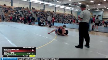 174 lbs Cons. Round 2 - Carter Hovland, MN-West CC vs Lucas Metz, Joliet Junior College