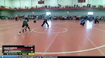 90 lbs Cons. Round 1 - Caleb Morrow, Lutheran Saints vs John Woebkenberg, Jasper Wrestling Club