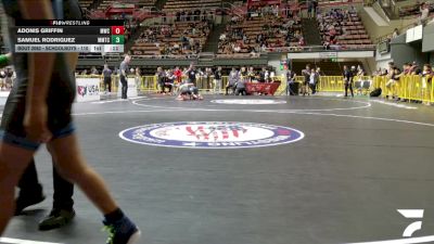 Schoolboys - 110 lbs Cons. Round 2 - Samuel Rodriguez, MTC - MANTANONA TRAINING CENTER vs Adonis Griffin, Madera Wrestling Club