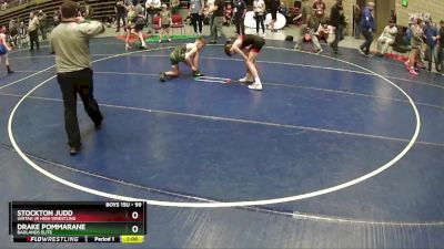 99 lbs Cons. Round 2 - Stockton Judd, Uintah Jr High Wrestling vs Drake Pommarane, Badlands Elite