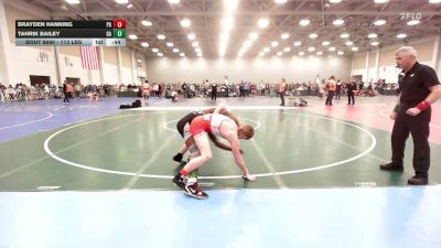 113 lbs Consi Of 32 #2 - Brayden Hanning, PA vs Tahrik Bailey, GA