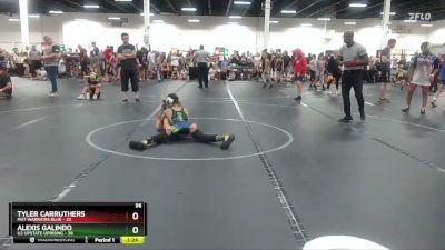 96 lbs Round 2 (4 Team) - Tyler Carruthers, Mat Warriors Blue vs Alexis Galindo, U2 Upstate Uprising