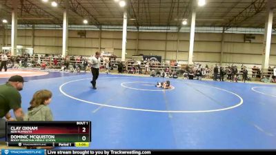 70 lbs Champ. Round 1 - Dominic McQuiston, Rocky Mountain Middle School vs Clay Oxnam, New Plymouth