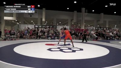 87 lbs Cons. Round 5 - Michael Durham, Warrior Regional Training Center vs Cain Tigges, Moen Wrestling Academy