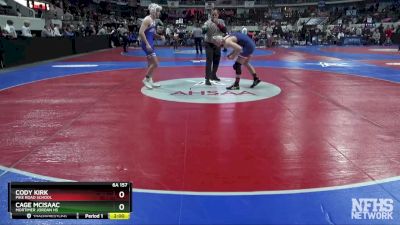 6A 157 lbs Quarterfinal - Cody Kirk, Pike Road School vs Cage McIsaac, Mortimer Jordan HS