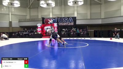 14U Boys - 120 lbs Champ. Round 1 - JJ Doty, Contenders Wrestling Academy vs Apollo Cardenas, The Best Wrestler