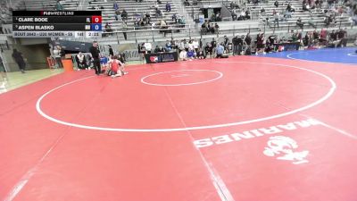 U20 Women - 55 lbs Semis - Clare Booe, FL vs Aspen Blasko, MN