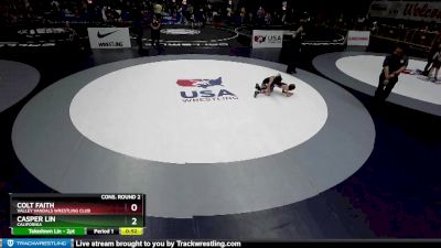 56 lbs Cons. Round 2 - Colt Faith, Valley Vandals Wrestling Club vs Casper Lin, California