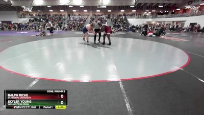 285 lbs Cons. Round 2 - Ralph Riche, St. Thomas University vs Skyler Young, William Penn (Iowa)