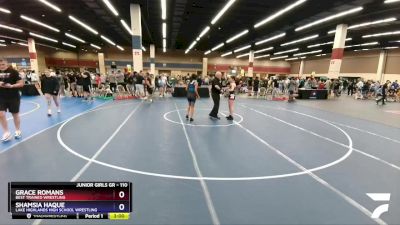 110 lbs Round 3 - Grace Romans, Best Trained Wrestling vs Shamsia Haque, Lake Highlands High School Wrestling