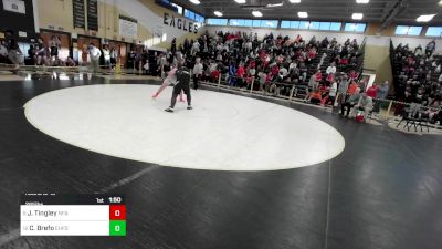 285 lbs Round Of 16 - Jesse Tingley, Norwich Free Academy vs Christopher Brefo, East Hartford