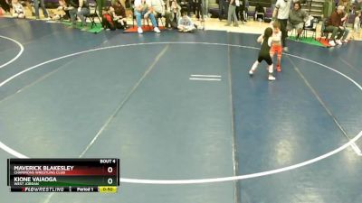 65 lbs Quarterfinal - Kione Vaiaoga, West Jordan vs Maverick Blakesley, Champions Wrestling Club