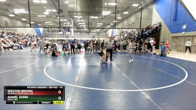 73 lbs Champ. Round 2 - Daniel Gunn, Westlake vs Weston Brown, Wasatch Wrestling Club