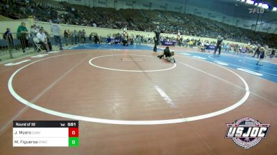 55 lbs Round Of 32 - Jaxton Myers, Cushing Tigers vs Mathew Figueroa, El Reno Wrestling Club