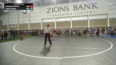 100 lbs 1st Place Match - Kynlee Douglas, Bear River Wrestling Club vs Faith Young, Champions Wrestling Club