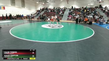 157 lbs Quarterfinal - Kason Kinstler, Cheyenne East vs Caleb Timbers, Natrona County
