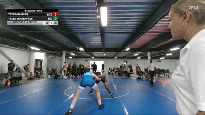 130 lbs Round 2 (6 Team) - Tyler Waterfall, Wrecking Crew Black vs Taysean Giles, Mat Assassins Red