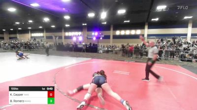 155 lbs Consi Of 16 #2 - Katelyn Capper, Takedown Industries vs Brooklyn Romero, Manu WC