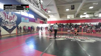 Girls 102 lbs Quarterfinal - Aaliyah Jurado, Live Oak Girls vs Amya Cayaditto, Yreka Girls