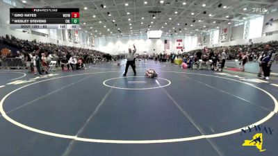 83 lbs Cons. Semi - Wesley Stevens, Club Not Listed vs Gino Hayes, Webster Schroeder Youth Wrestling