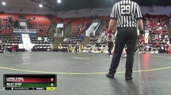 215 lbs Quarterfinals (8 Team) - Layne O`Neil, Fowlerville HS vs Riley Hush, Gaylord HS