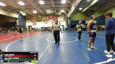 215 lbs Cons. Round 4 - Nelson Lacona, Dana Hills vs Luis Perez, San Jacinto