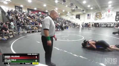 120 lbs Cons. Round 1 - Dylan Field, Littlerock vs Angel Villegas, Ontario