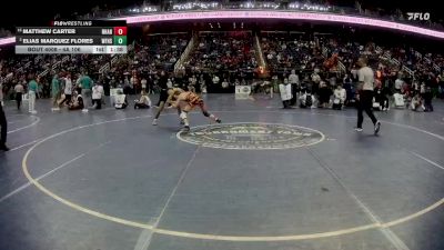 4A 106 lbs Champ. Round 1 - Matthew Carter, New Hanover vs Elias Marquez Flores, West Forsyth High School