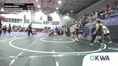 76 lbs Consolation - Grayson Varnell, Team Tulsa Wrestling Club vs Branson Burkhalter, Cleveland Takedown