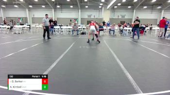 130 lbs 1st Place Match - Dennis Barker, Hanover Hawkeye vs Andrew Kimball, Warhawks