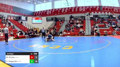 172 lbs 3rd Place - Marcus Richey, Quaker Valley vs Reid Teagarden, McGuffey