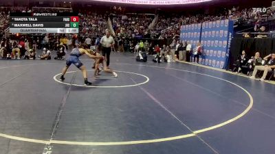 3A 132 lbs Quarterfinal - Maxwell Davis, Jacksonville High School vs Takota Tala, Parkwood High School