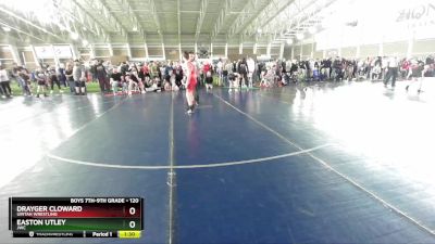 120 lbs Champ. Round 1 - Drayger Cloward, Uintah Wrestling vs Easton Utley, JWC