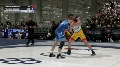 97 kg Champ. Rd Of 16 - Owen Braungardt, YJWC vs Hayden Zillmer, Gopher RTC/ Titan Mercury Wrestling Club