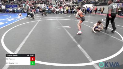 73 lbs Quarterfinal - Baze Fox, Cowboy Wrestling Club vs Calin Kinder, Piedmont