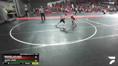 100 lbs Champ. Round 1 - Mario LaVia, BYA vs Braden LaPlante, Askren Wrestling Academy