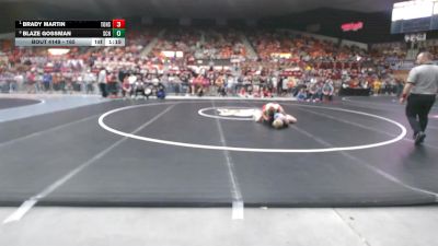 165 lbs Quarterfinal - Brady Martin, Tonganoxie HS vs Blaze Gossman, Scott Community HS