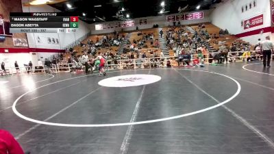 157 lbs Quarterfinal - Mason Wagstaff, Evanston vs Dagon Abeyta, Kelly Walsh