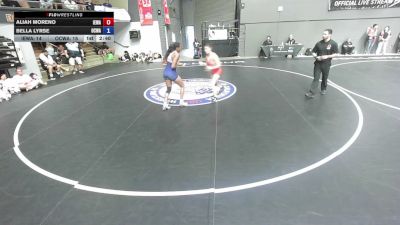 145 lbs Aliah Moreno, IEWA - Inland Empire Wrestling Association vs Bella Lyrse, OCWA - Orange County Wrestling Association