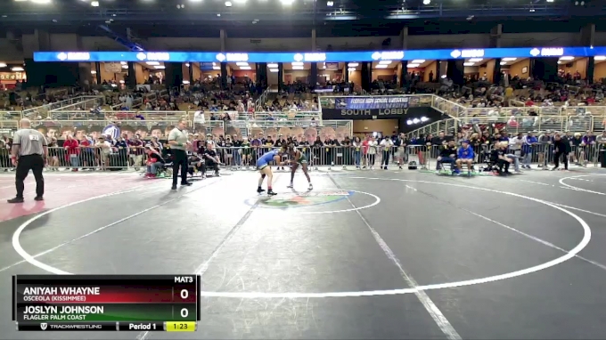 100 lbs Quarterfinal - Aniyah Whayne, Osceola (Kissimmee) vs Joslyn ...