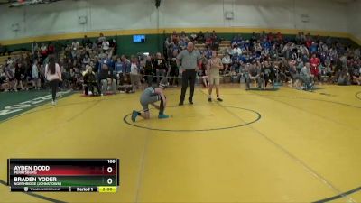 106 lbs Champ. Round 2 - Braden Yoder, Northridge (Johnstown) vs Ayden Dodd, PERRYSBURG