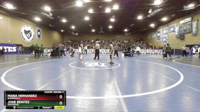 100 lbs Champ. Round 3 - Josie Benitez, Kingsburg vs Maria Hernandez, Bakersfield