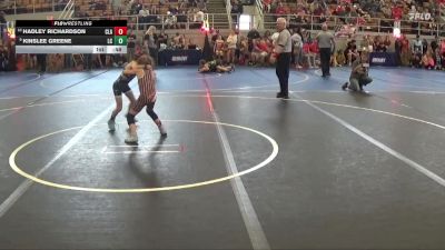 50 lbs 7th Place Match - Hadley Richardson, Claymont vs Kinslee Greene, Lake Catholic